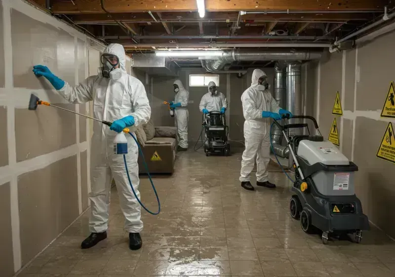 Basement Moisture Removal and Structural Drying process in Santurce, PR